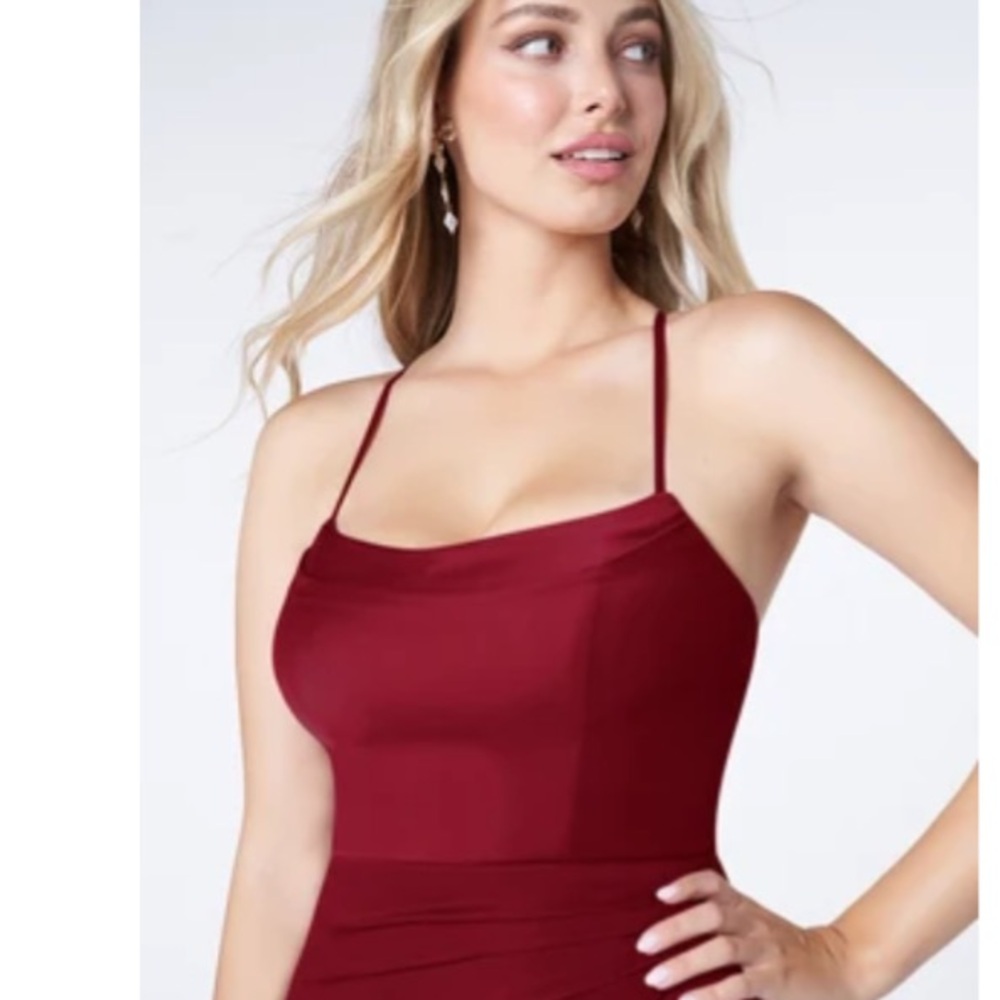 Azazie Kalea Wine Red Gown